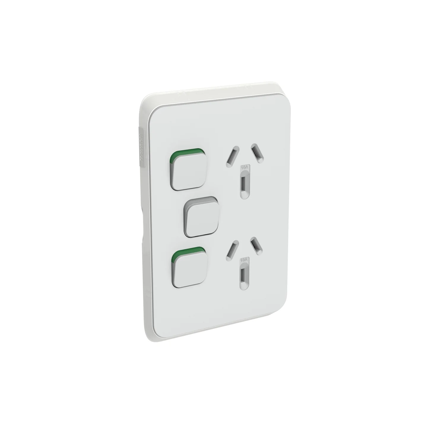 Clipsal Iconic Vertical Double Powerpoint With Extra Switch Cover Plate Only, Available in 4 Colours - Image 3