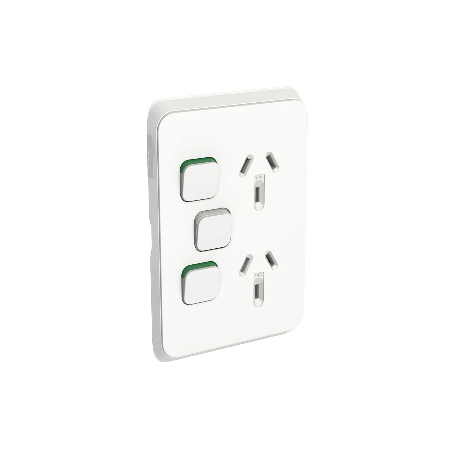 Clipsal Iconic Vertical Double Powerpoint With Extra Switch Cover Plate Only, Available in 4 Colours - Image 4