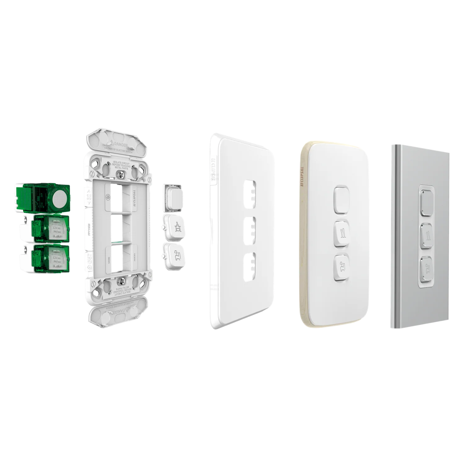 Clipsal Iconic Single Powerpoint 20a Cover Plate Only, Available in 3 Colours - Image 4