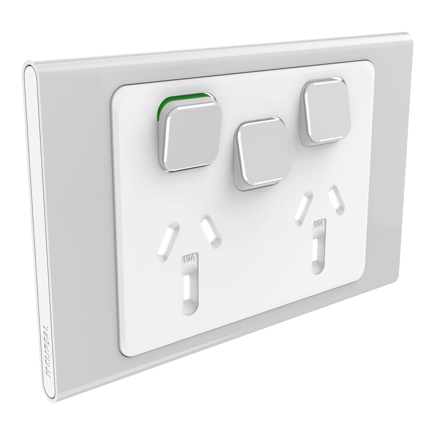 Clipsal Iconic Styl Double Powerpoint With Extra Switch Cover Plate Only, Available in 3 Colours - Image 3