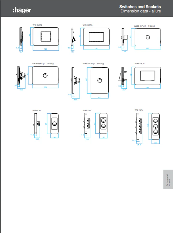 Hager Allure Blank Plates, Available in 3 Colours - Image 4
