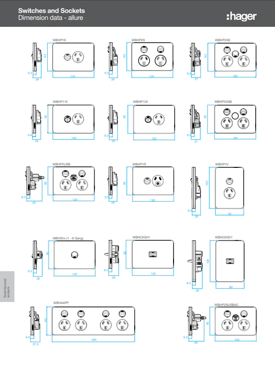 Hager Allure Blank Plates, Available in 3 Colours - Image 5