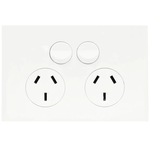 Hager Finesse Double Powerpoint 10a, Available in 3 Colours - Image 3