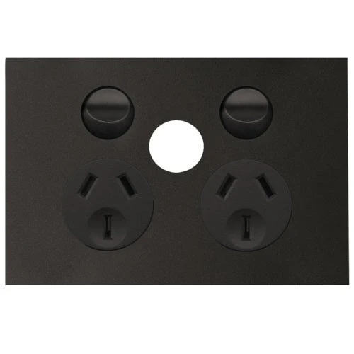 Hager Finesse Double Powerpoint 10a With Blank Extra Switch, Available in 3 Colours - Image 4