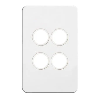 Hager Silhouette 4 Gang Grid & Plate Assembly, Available in 3 Colours - Image 3