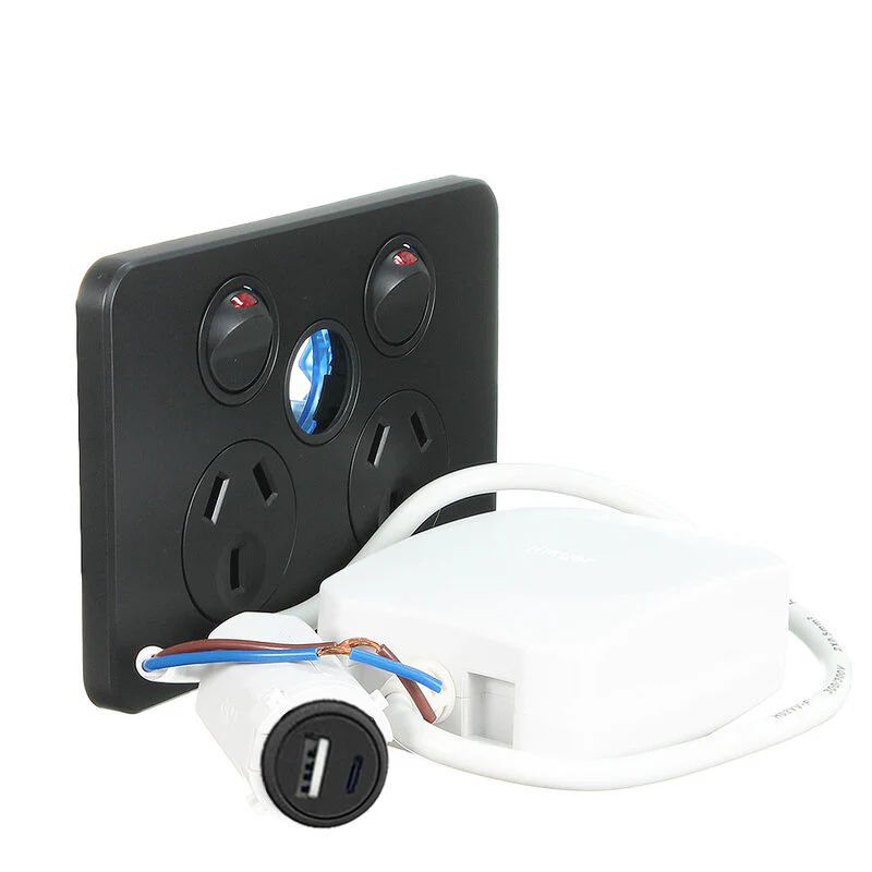 Hager Silhouette Double Powerpoint 10a With Type A&C USB Charger, Available in 3 Colours - Image 4